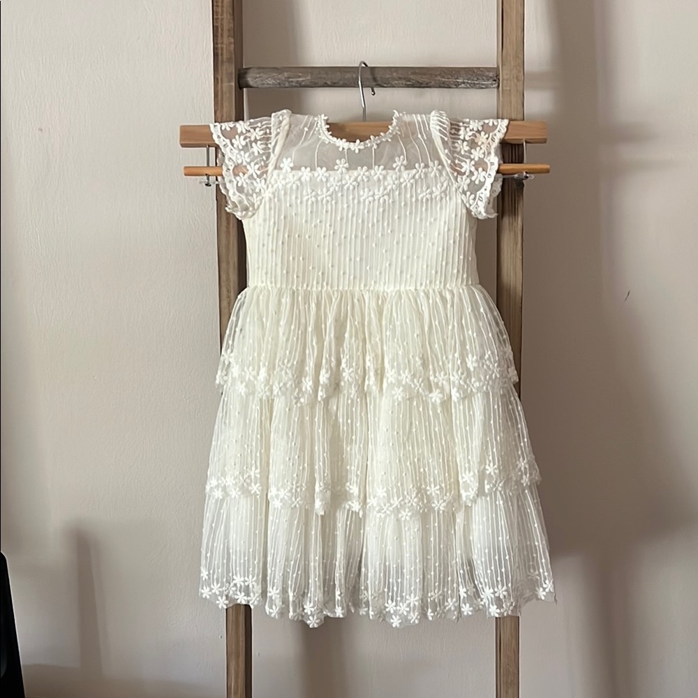 Anthropologie White Smocked Children’s Dress
